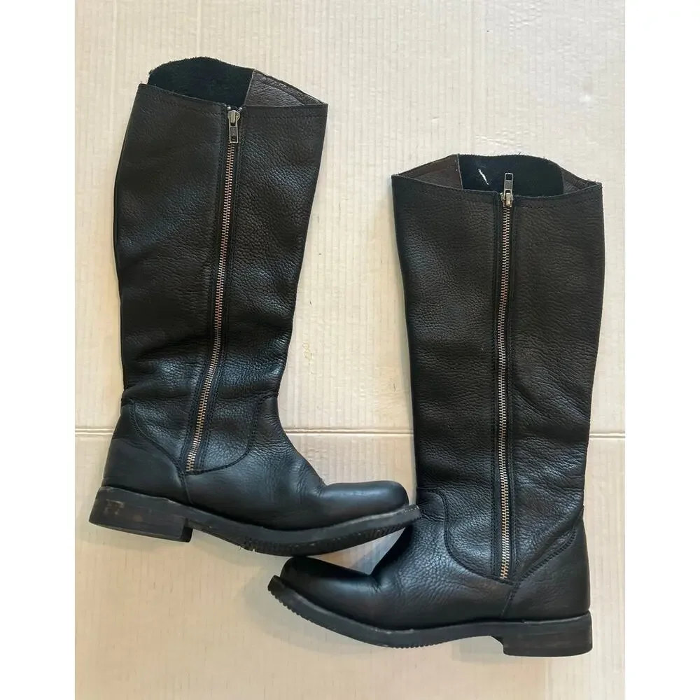 Caboras Women’s Sz 7.5 Black Leather Boots Tall Riding Slip Resistant Equestrian